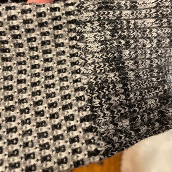 Vtg Mixed-pattern knit Ronson sweater, Medium, chunky Teal black gray top M - Picture 5 of 7